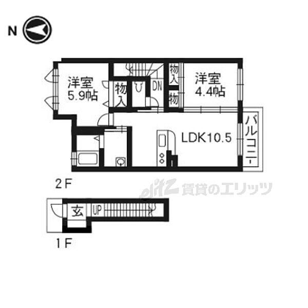 シャーメゾン加茂 201｜京都府木津川市加茂町駅東１丁目(賃貸アパート2LDK・1階・52.50㎡)の写真 その2