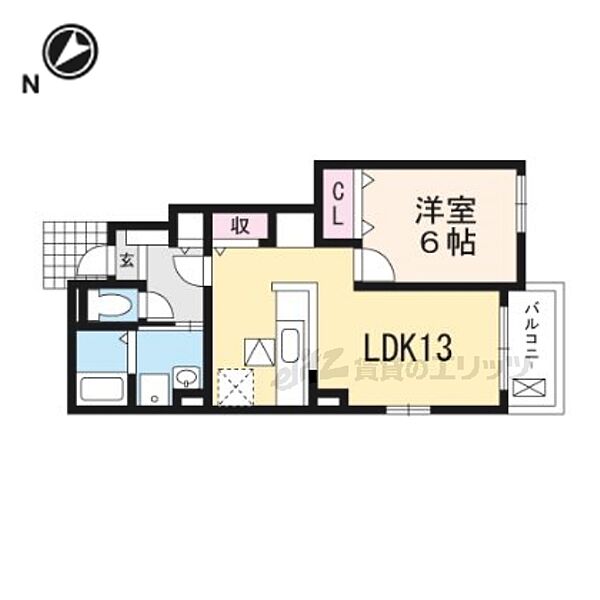 コンフォール州見台7番館 106｜京都府木津川市州見台１丁目(賃貸アパート1LDK・1階・45.82㎡)の写真 その2