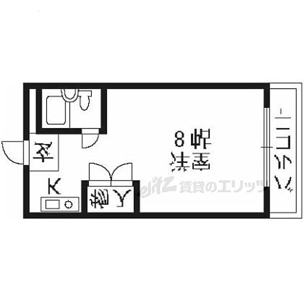 シェルマンション 202｜京都府城陽市寺田袋尻(賃貸マンション1K・2階・20.53㎡)の写真 その2