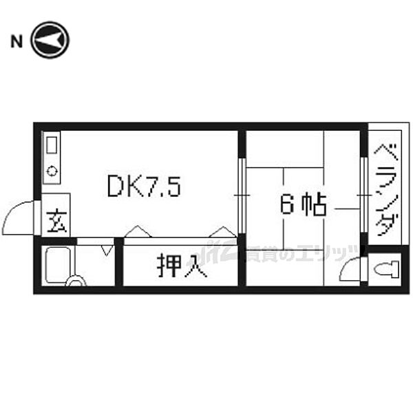 中島町マンション 206｜京都府京都市伏見区向島中島町(賃貸マンション1DK・2階・25.00㎡)の写真 その2