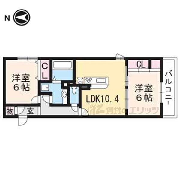 ロイヤル西野山 105｜京都府京都市山科区西野山欠ノ上町(賃貸アパート2LDK・1階・56.48㎡)の写真 その2