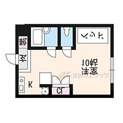 クレセント久津川 1Kの間取図画像