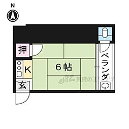 京阪本線 龍谷大前深草駅 徒歩7分の賃貸アパート 2階1Kの間取り