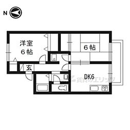 近鉄京都線 向島駅 徒歩11分の賃貸アパート 2階2DKの間取り