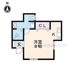 JR奈良線 JR藤森駅 徒歩4分の賃貸一戸建て 1階1Kの間取り