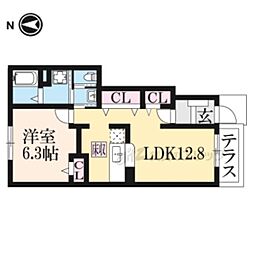 グランロリエ 1階1LDKの間取り