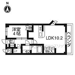 フェニックス中島 4階1LDKの間取り