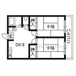 Ｙ’ｓ　Ｖｉｌｌａｇｅ 1階2DKの間取り