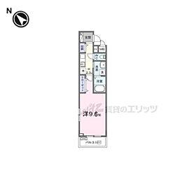 シンフォニーI 3階1Kの間取り