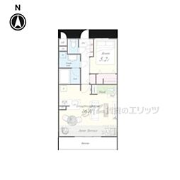 JR奈良線 城陽駅 徒歩4分の賃貸マンション 1階1LDKの間取り