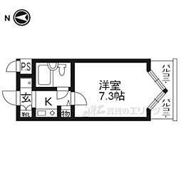 近鉄京都線 桃山御陵前駅 徒歩3分の賃貸マンション 3階1Kの間取り