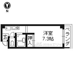 クレセントヴィラ 2階1Kの間取り