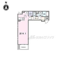 ガーデン・アイリス 1階1Kの間取り