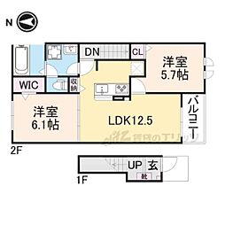 エスペランサ 2階2LDKの間取り
