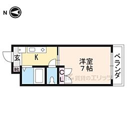 ハイツアボンリー 1階ワンルームの間取り