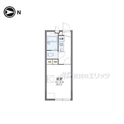 レオパレス大徳Ａ 2階1Kの間取り