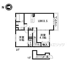 Fiore城山台West 2LDKの間取図画像