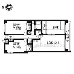 フレックス戸ノ内 3LDKの間取図画像