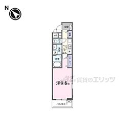 ヴィラ水取 1Kの間取図画像