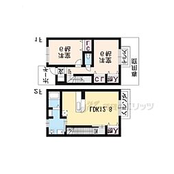 サルドセジュール 2LDKの間取図画像