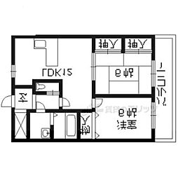 パレ・グランシャリオ 2LDKの間取図画像