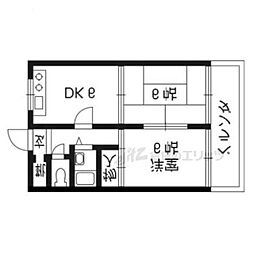 アーク本丸 2DKの間取図画像
