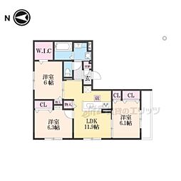 ヴィーヴルグラン 3LDKの間取図画像