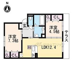 ウチカイト 2LDKの間取図画像