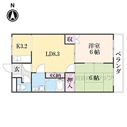 グレイスヴィラ 2LDKの間取図画像