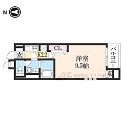 ウェスト・リヴィエール・ソウダ 1Kの間取図画像