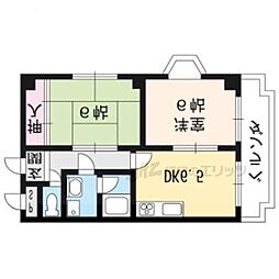 マンション禅 2DKの間取図画像