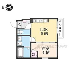 KRM RESIDENNCE NAGAOKATENJIN 1LDKの間取図画像