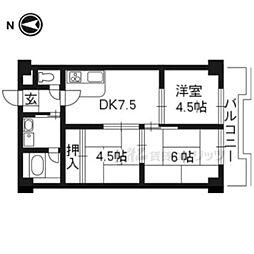 深草サニーハイツ 3DKの間取図画像