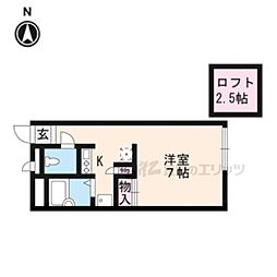 レオパレスプリオール東山 1Kの間取図画像