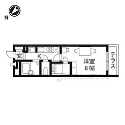 レオパレスSOARER3 1Kの間取図画像