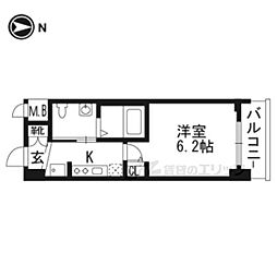 エステムプラザ京都聚楽第雅邸 1Kの間取図画像