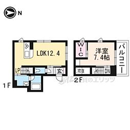 シャーメゾン東寺道 1LDKの間取図画像