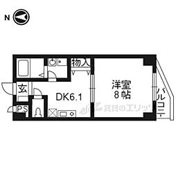 ポピットハイム 1DKの間取図画像