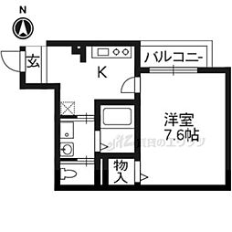 プチエレガンス 1Kの間取図画像
