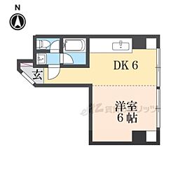 第20洛西ハイツ久我 ワンルームの間取図画像