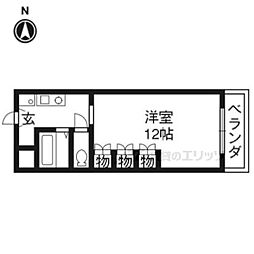 パルスピリア91 1Kの間取図画像