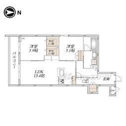 ラ・ポーズ長岡京 2LDKの間取図画像