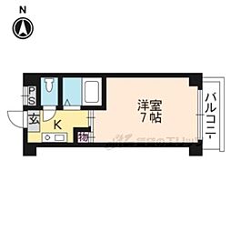 グランランヴェール 1Kの間取図画像