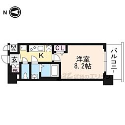 プレサンスTHEKYOTO東福寺EAST 1Kの間取図画像