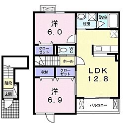 ラグーン1 2LDKの間取図画像