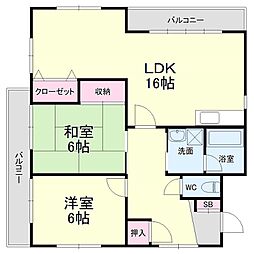 アルカディア 2LDKの間取図画像