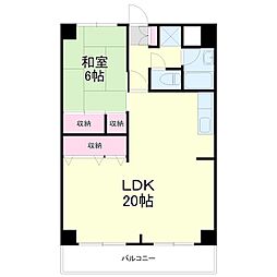 キャトルセゾン 1LDKの間取図画像