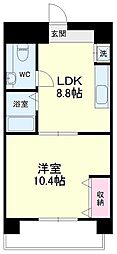 中央煉瓦館 1LDKの間取図画像