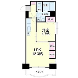 アップル第7マンション 1LDKの間取図画像