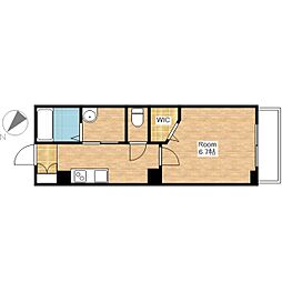 JR東海道・山陽本線 近江八幡駅 徒歩15分の賃貸マンション 2階1Kの間取り